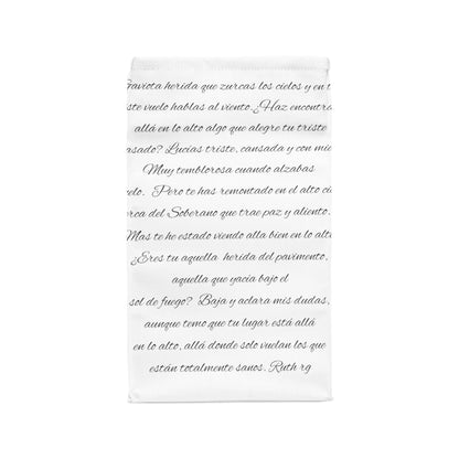 Polyester Lunch Bag: Wounded Seagull/ poem in Spanish Theme: