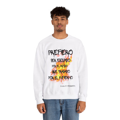 Unisex Heavy Blend™ Crewneck Sweatshirt Spanish Theme: Prefiero ser escupido