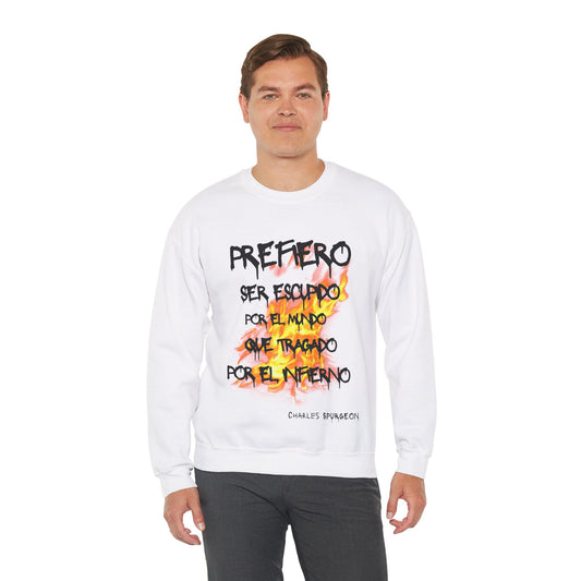 Unisex Heavy Blend™ Crewneck Sweatshirt Spanish Theme: Prefiero ser escupido