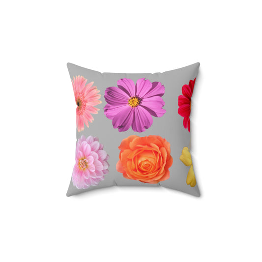 Copy of Copy of Spun Polyester Square Pillow Gray color base: La dulzura de la amistad 14'' x 14''