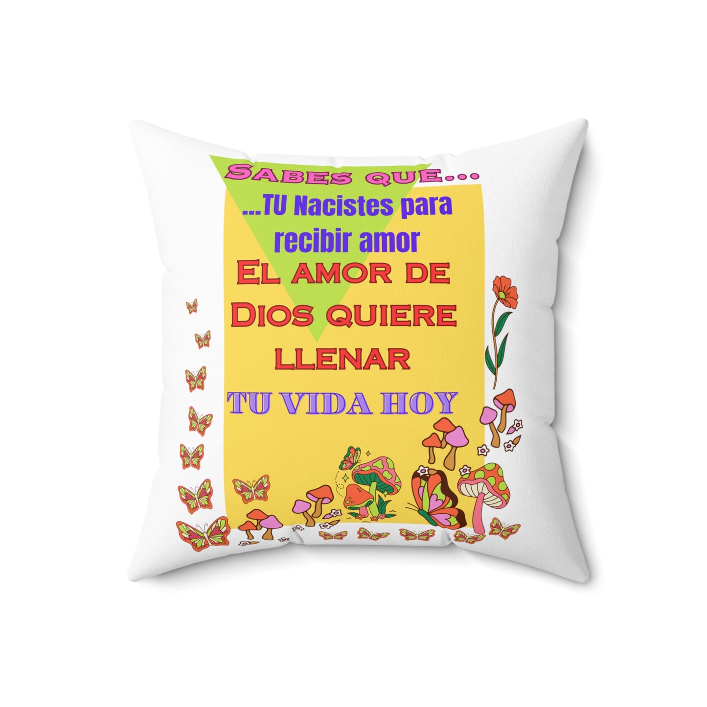 Spun Polyester Square Pillow Theme: Tu nacistes