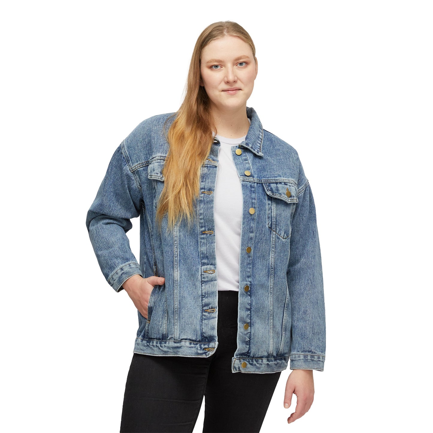 Women's Denim Jacket: Theme: Wow how he loves me.