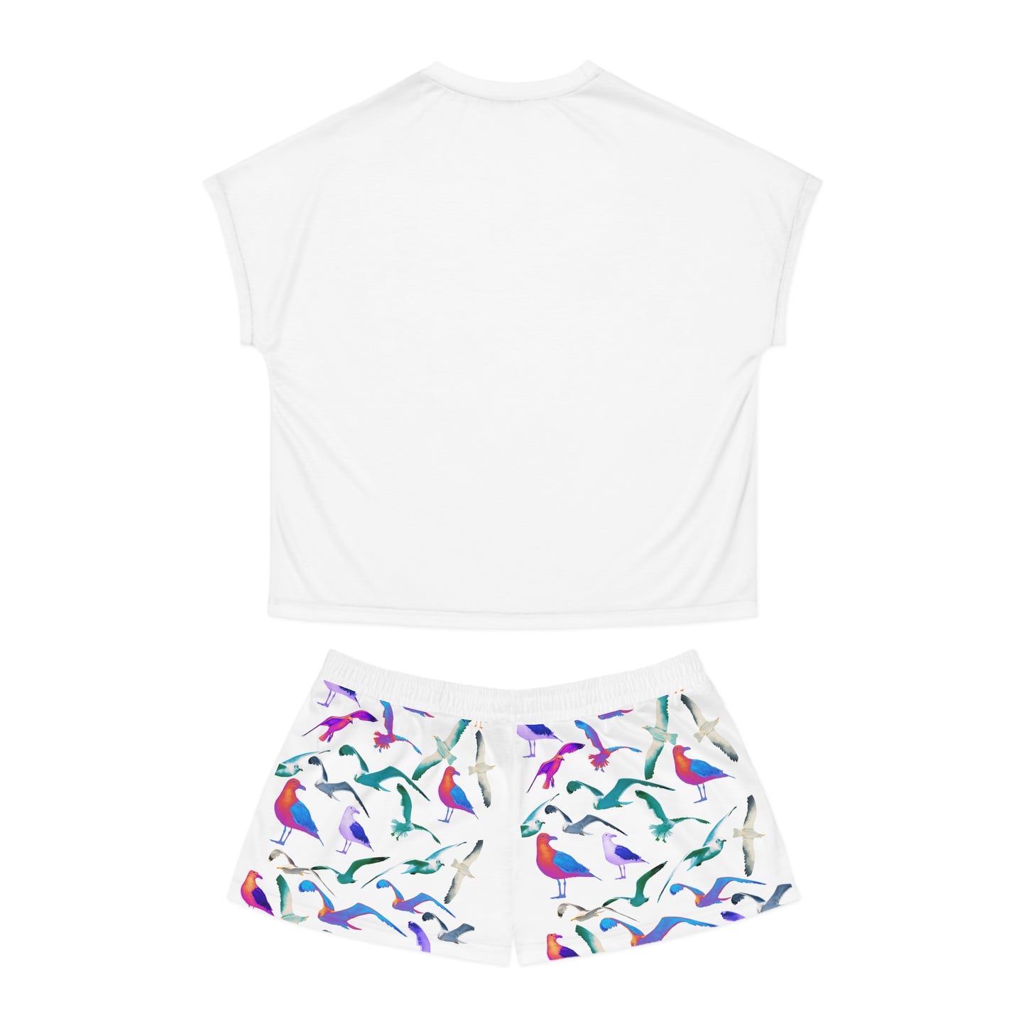 Women's Short Pajama Set (AOP): Theme: 'Gaviota herida' - Poema real