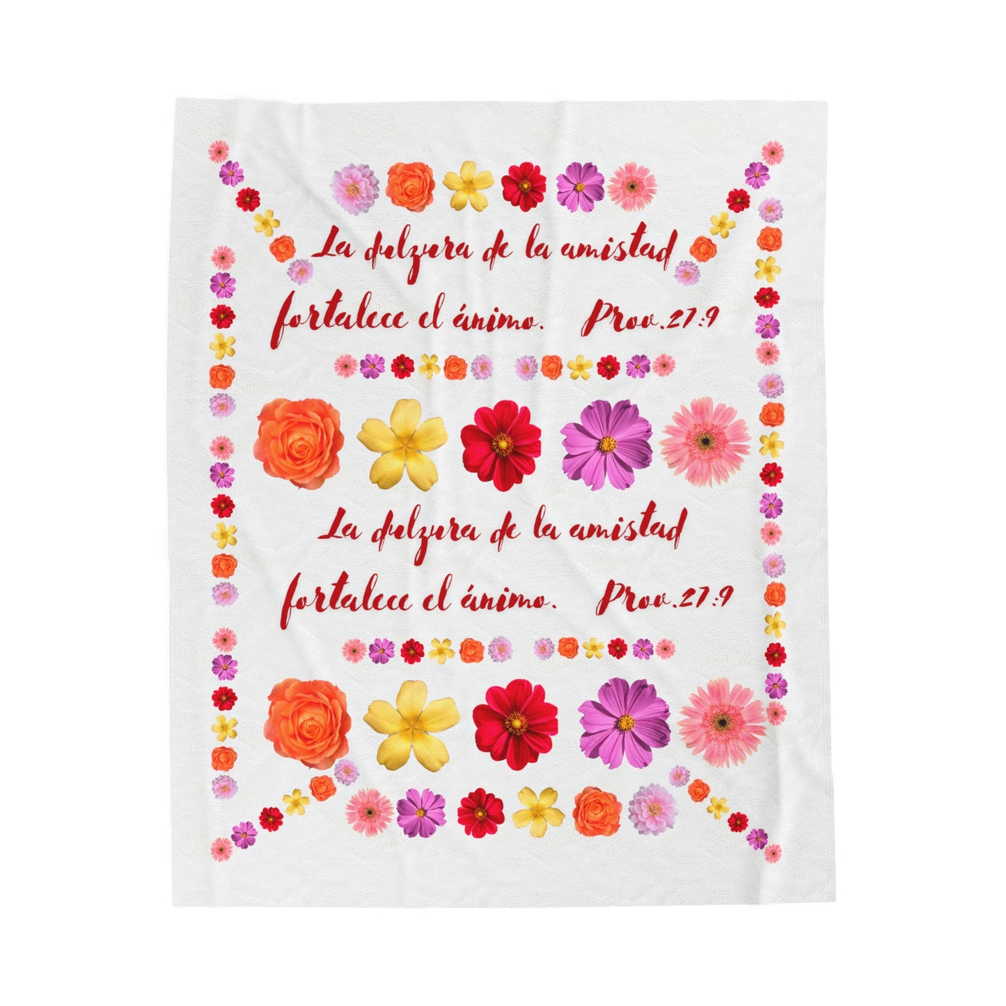 Velveteen Plush Blanket Spanish theme: La amistad (fondo blanco)