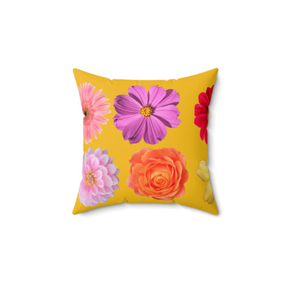 Spun Polyester Square Pillow Theme: Yellow base/ La dulzura de la amistad