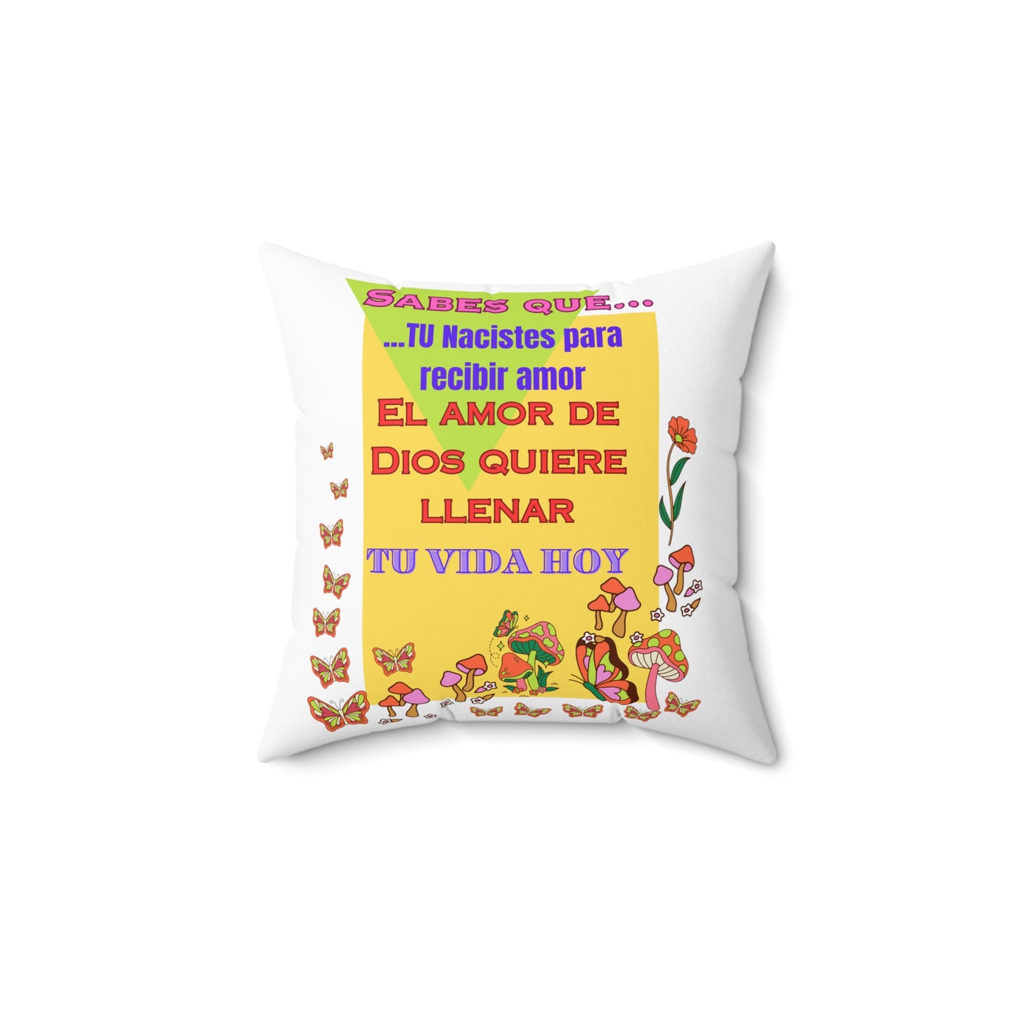 Spun Polyester Square Pillow Theme: Tu nacistes