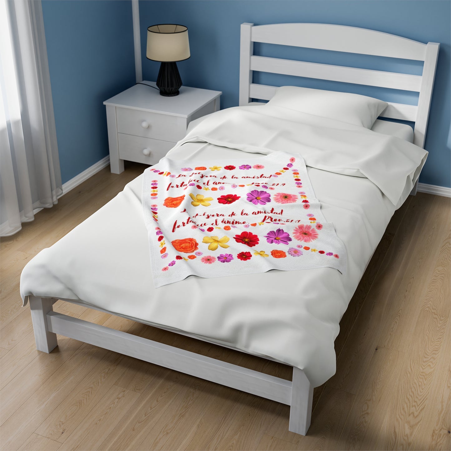 Velveteen Plush Blanket Spanish theme: La amistad (fondo blanco)