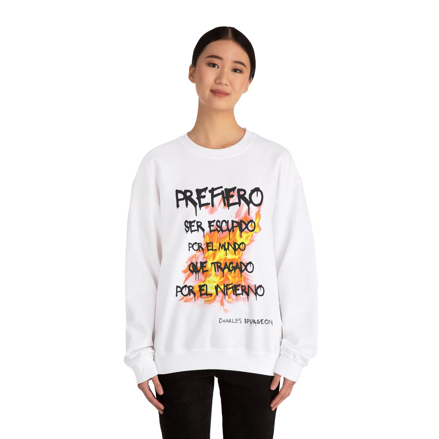 Unisex Heavy Blend™ Crewneck Sweatshirt Spanish Theme: Prefiero ser escupido