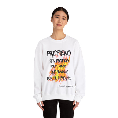 Unisex Heavy Blend™ Crewneck Sweatshirt Spanish Theme: Prefiero ser escupido