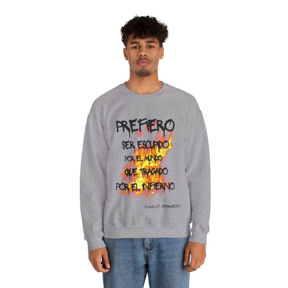 Unisex Heavy Blend™ Crewneck Sweatshirt Spanish Theme: Prefiero ser escupido