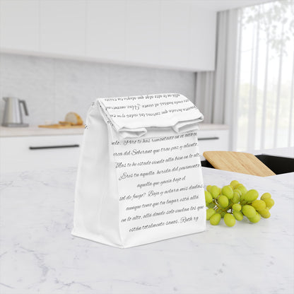 Polyester Lunch Bag: Wounded Seagull/ poem in Spanish Theme: