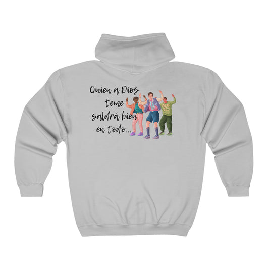 Heavy Blend™ Full Zip Hooded Sweatshirt: Quien a Dios tiene (Design in the back)