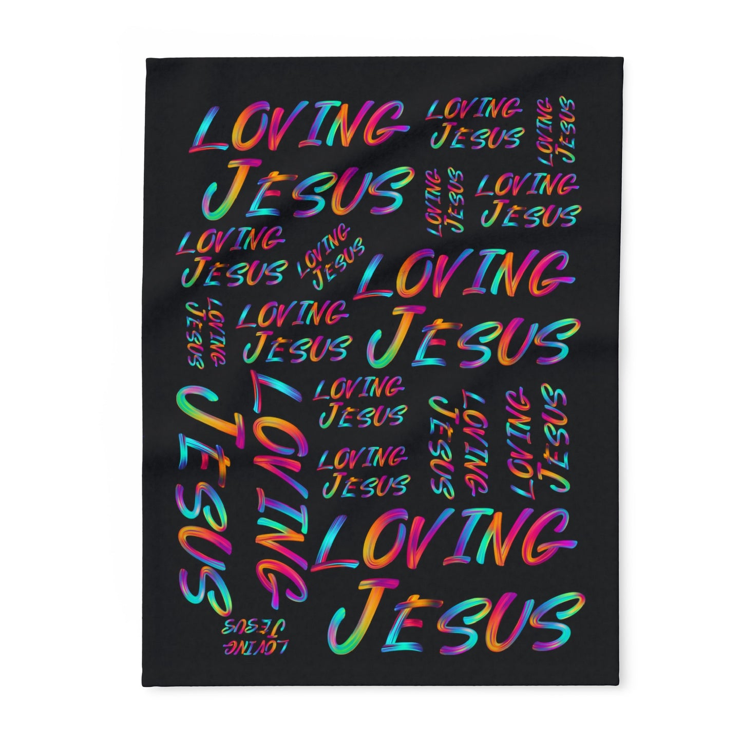 Arctic Fleece Blanket: Loving Jesus (black color)