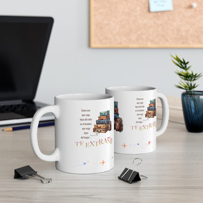 Ceramic Mug, 11oz Theme/ Spanish: Te extraño