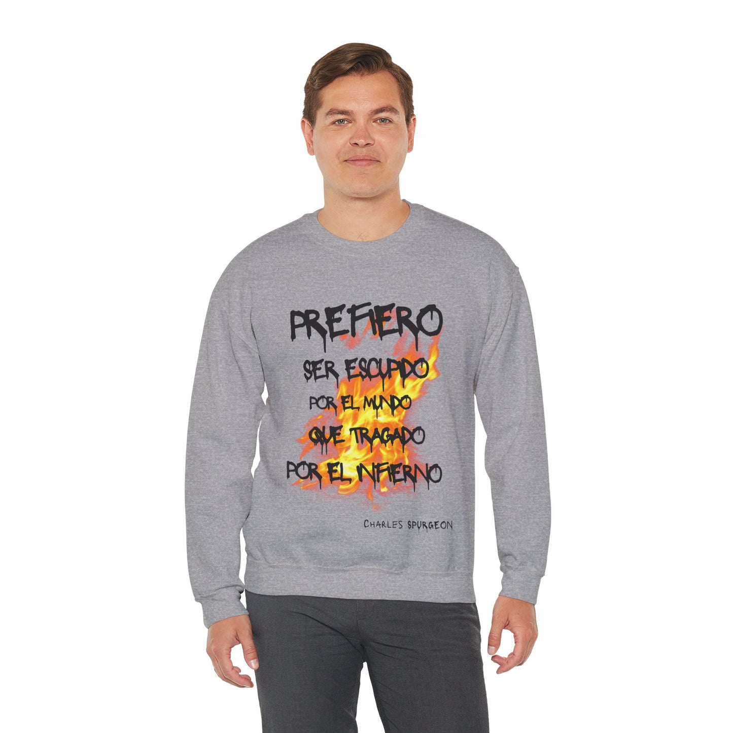 Unisex Heavy Blend™ Crewneck Sweatshirt Spanish Theme: Prefiero ser escupido