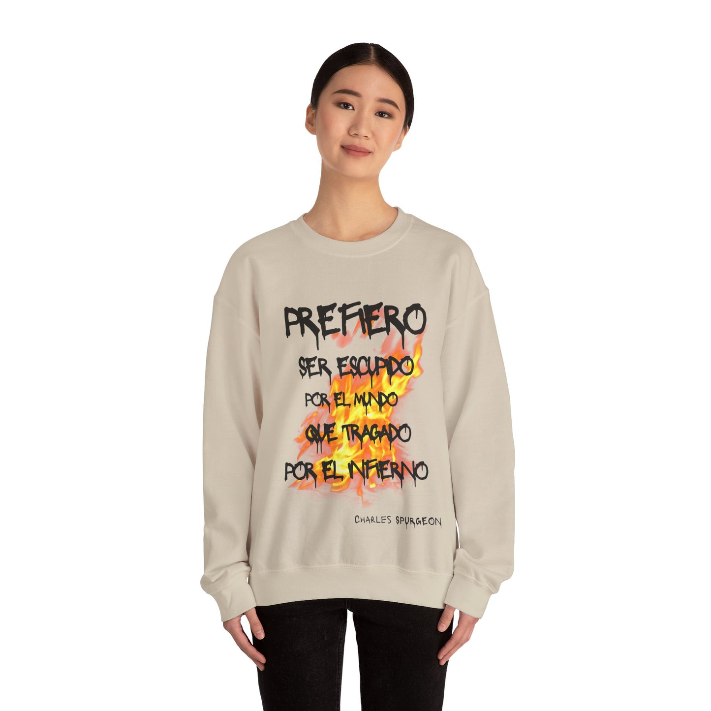 Unisex Heavy Blend™ Crewneck Sweatshirt Spanish Theme: Prefiero ser escupido