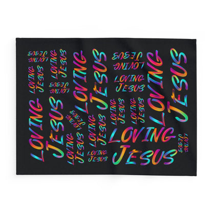 Arctic Fleece Blanket: Loving Jesus (black color)