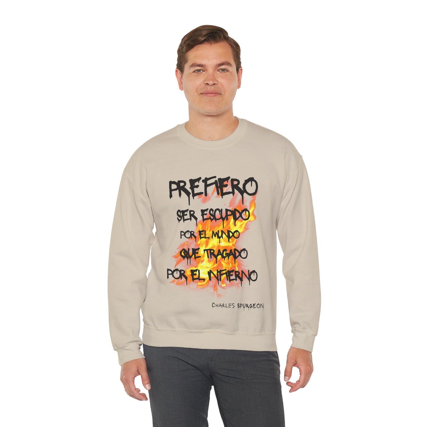 Unisex Heavy Blend™ Crewneck Sweatshirt Spanish Theme: Prefiero ser escupido