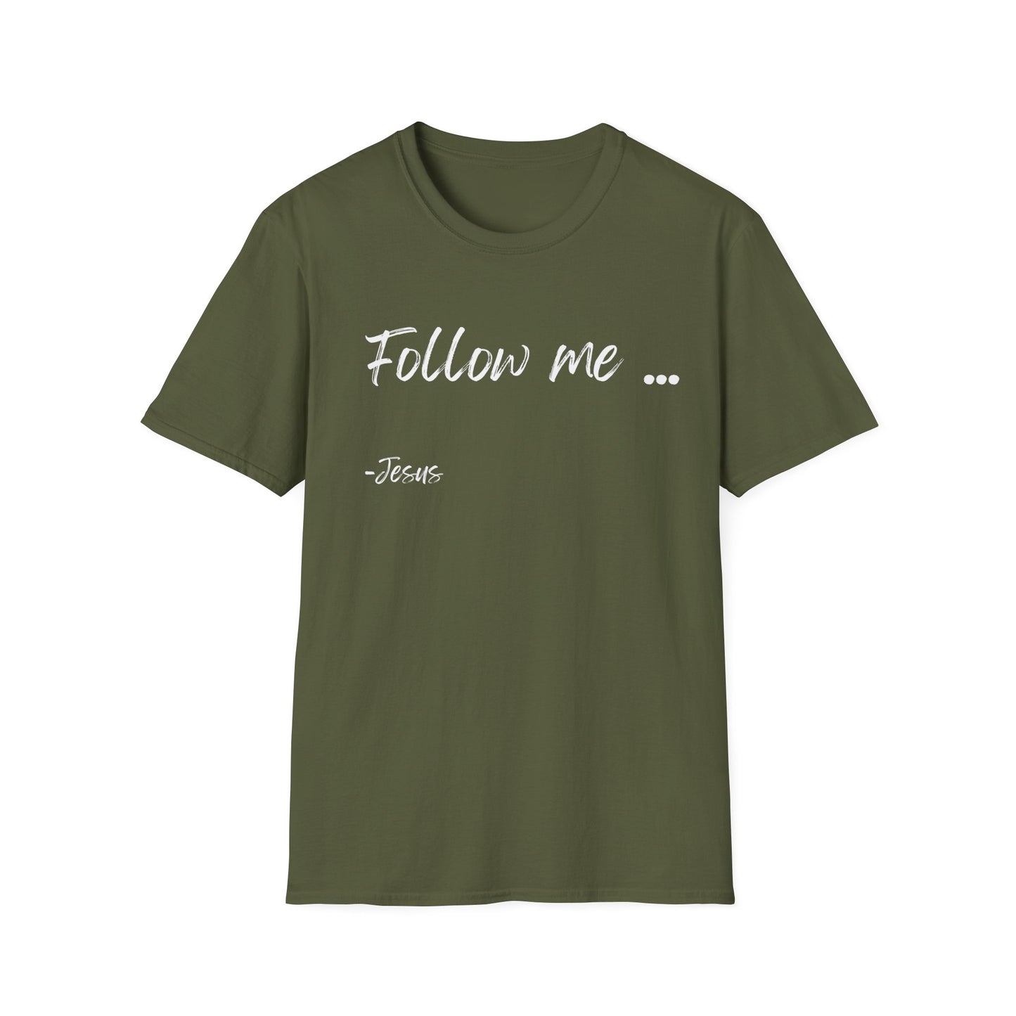 Unisex Softstyle T-Shirt: Theme Follow me (white font)