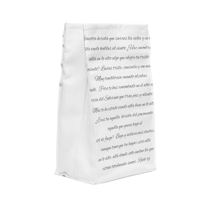 Polyester Lunch Bag: Wounded Seagull/ poem in Spanish Theme: