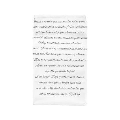 Polyester Lunch Bag: Wounded Seagull/ poem in Spanish Theme: