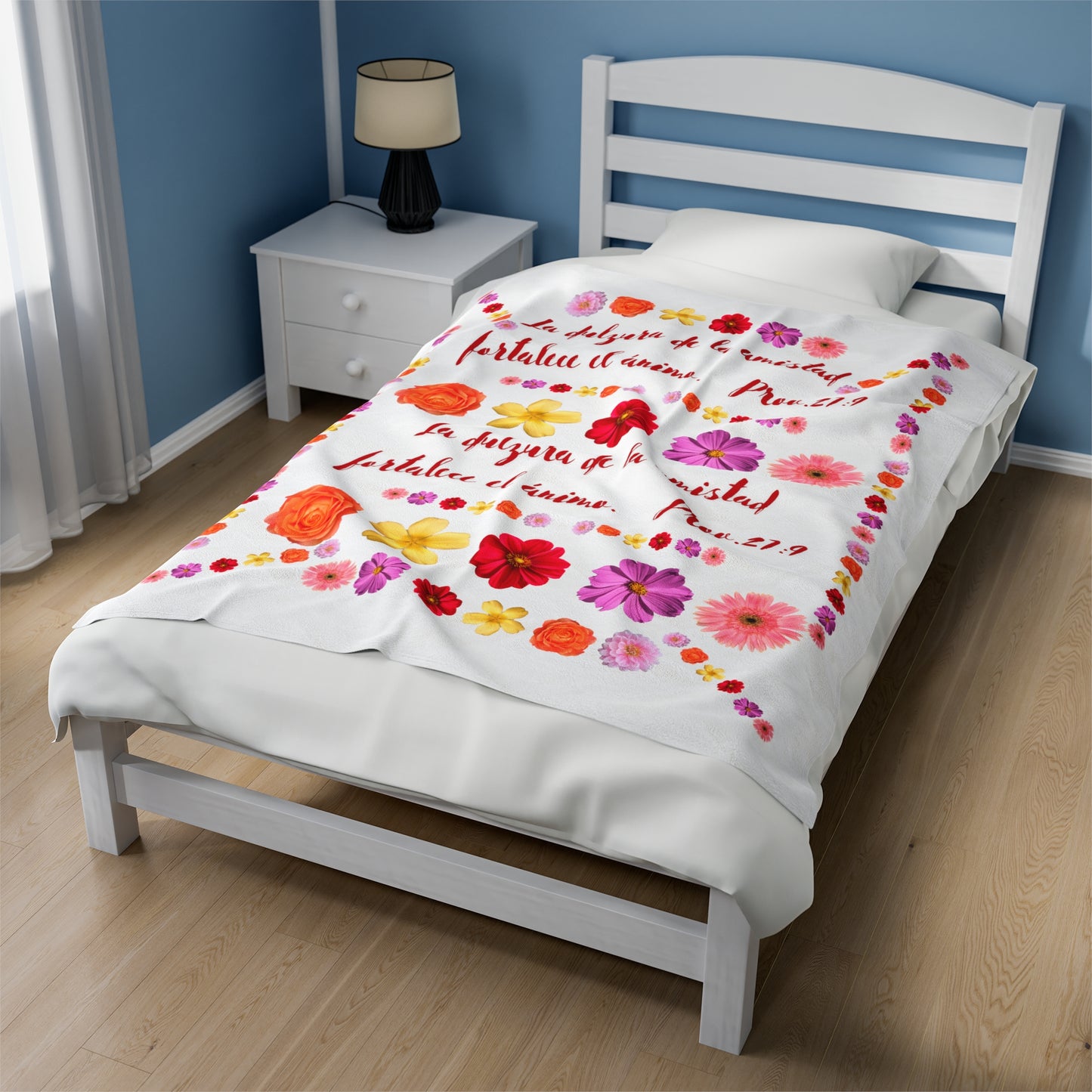 Velveteen Plush Blanket Spanish theme: La amistad (fondo blanco)