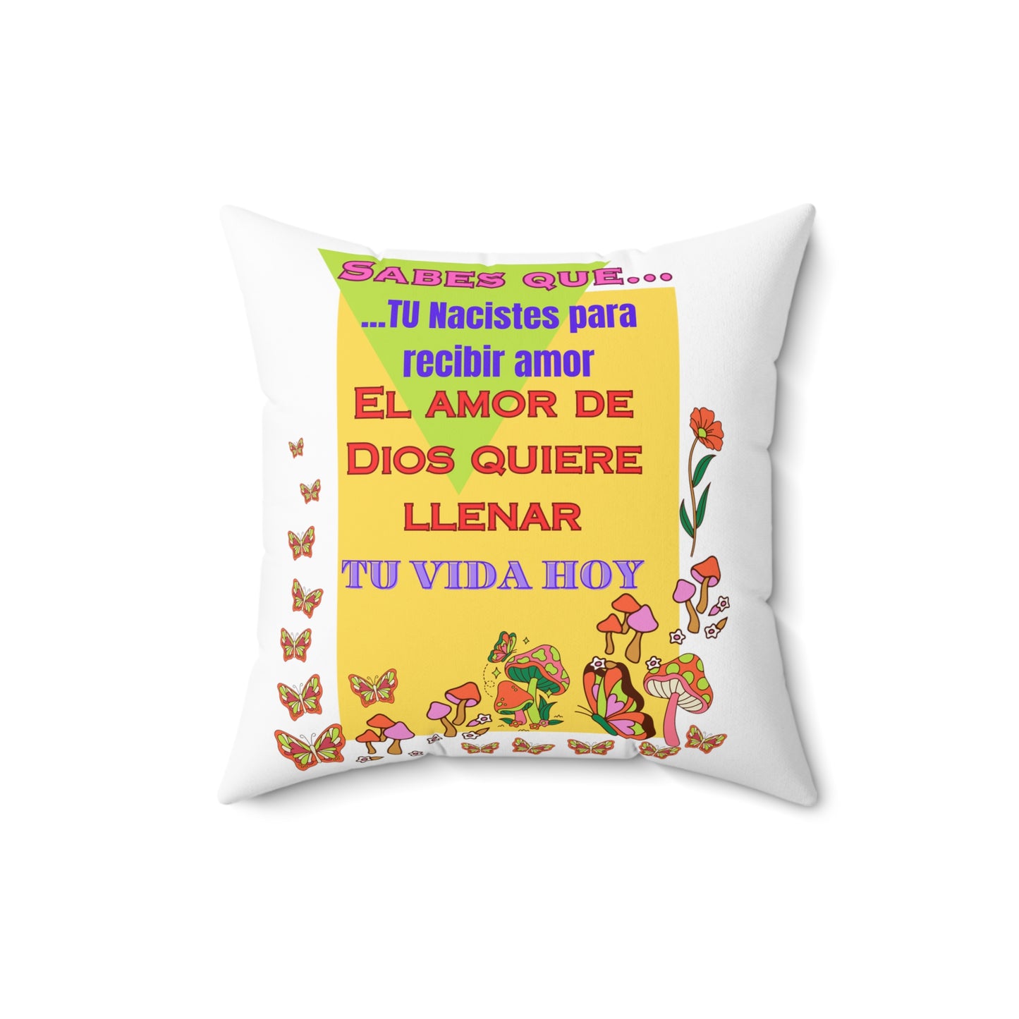 Spun Polyester Square Pillow Theme: Tu nacistes