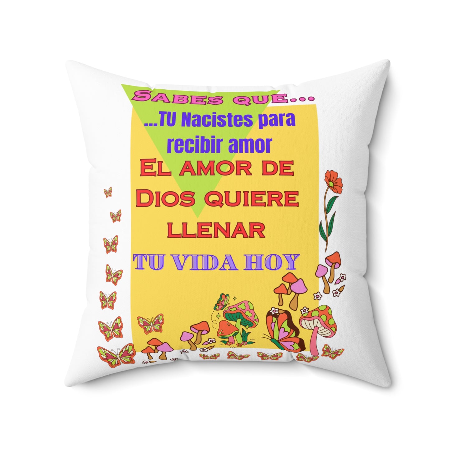 Spun Polyester Square Pillow Theme: Tu nacistes