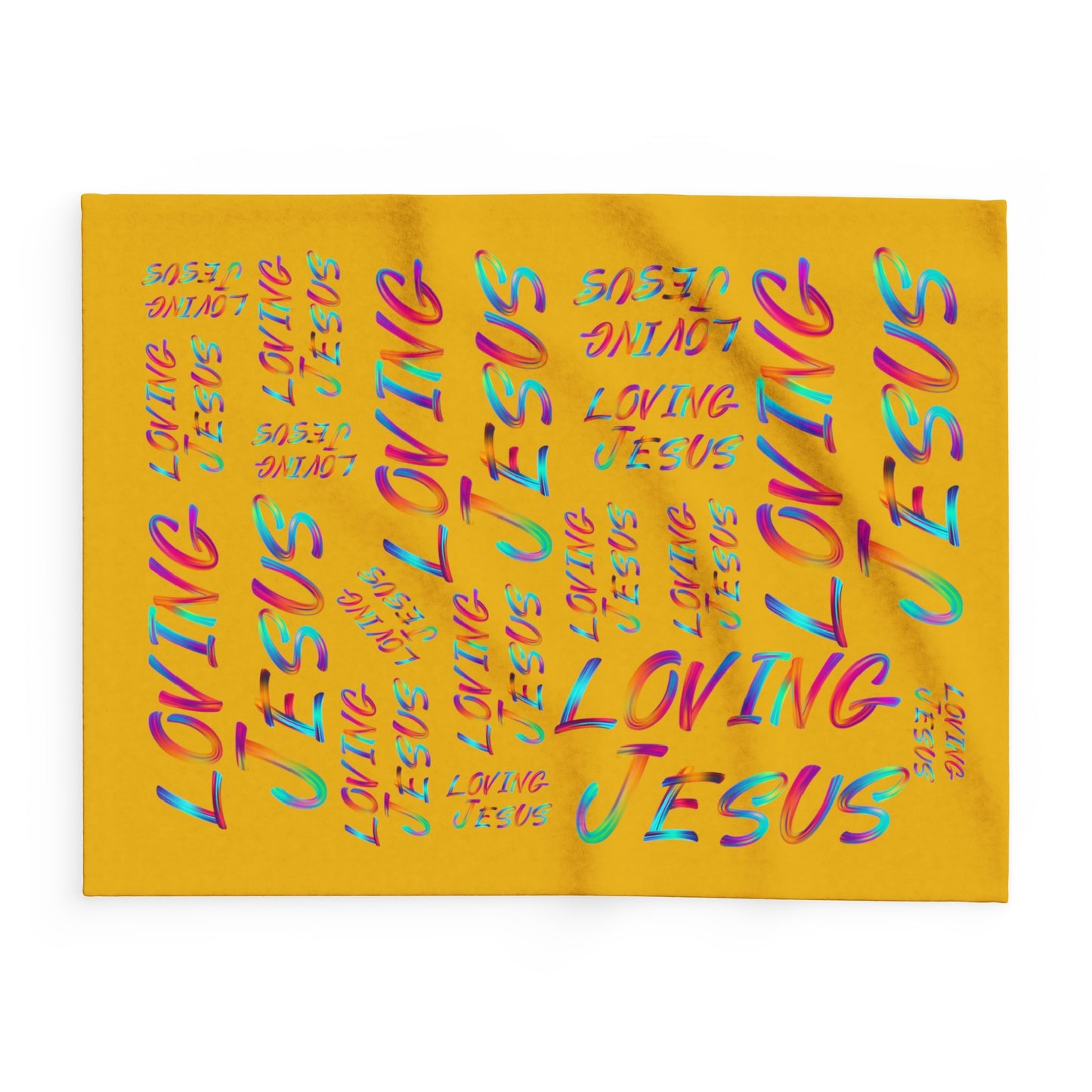 Arctic Fleece Blanket: Loving Jesus (Yellow mustard color)