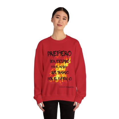 Unisex Heavy Blend™ Crewneck Sweatshirt Spanish Theme: Prefiero ser escupido